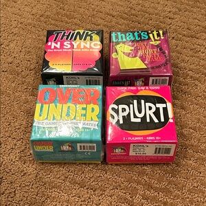 Party Game Bundle - Think N Sync, That's It!, Over Under, Splurt!